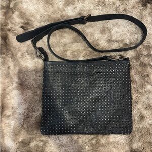 PLATANIA Genuine Italian Leather Studded Crossbody Bag